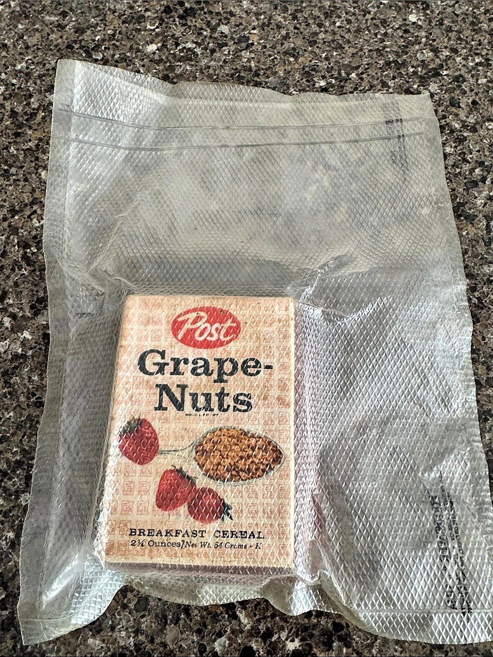Post Grape-Nuts Vintage Cereal Package Red & Tan 4" Tall